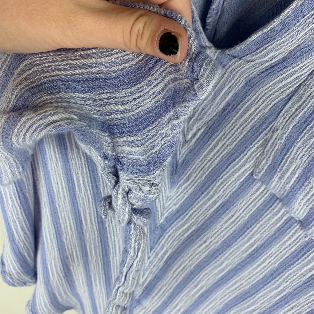 Free People Morning Striped Blue Dolman Knit Top - Picture 5 of 7
